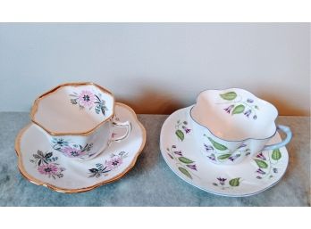Floral Pink Cup And Saucer By Clare, Made In England