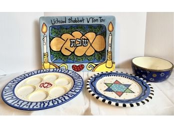 Set Of 4 Hanukkah Party Platters