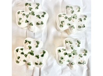 Luck Of The Irish With These 4 Clover Ceramic Bowls With Lids
