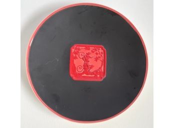 Jean Boggio For Franz Black & Red Impression Dessert Plate