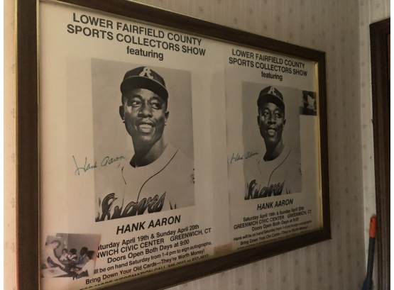Framed Signed Hank Aaron Posters