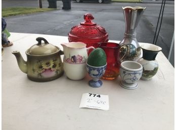 Vintage Ceramic & Glass Pitchers, Vases & Trinkets