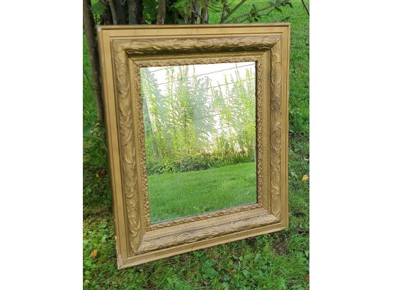 Vintage Gilded Raised Relief ?plaster? Frame Mirror