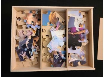 Lot Of 3 Puzzles In Wooden Boxes