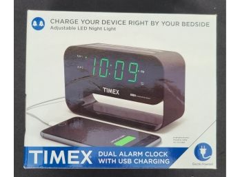 NIB Timex Dual Alarm Clock W USB Charging