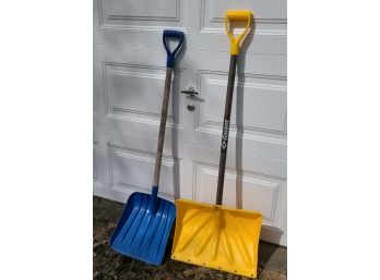 2 Plastic Snow Shovels, Good Used Condition