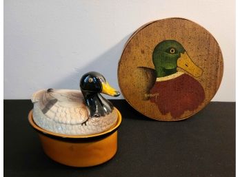 Lot Of 2 Duck Containers W Covers