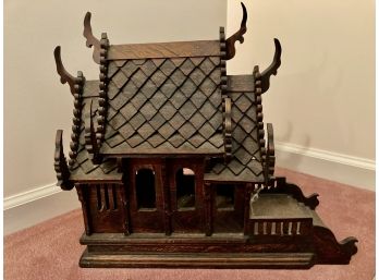 Thailand Spirit House Made Of Teak Wood To Sit Outside For The Ancestors Spirts To Reside In