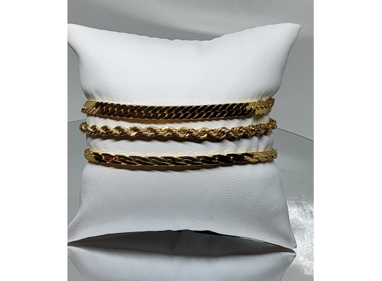 Beautiful 14KGP Set Of 3 Bracelets
