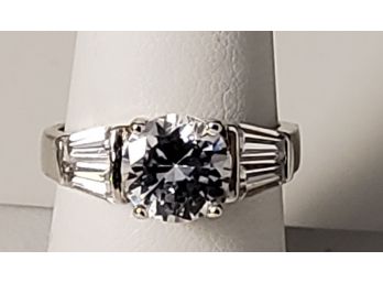 Beautiful Sterling Silver CZ Engagement Style Ring