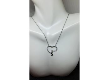 925 Sterling Silver, 0.25ct Diamonique Heart 'love' Pendant Necklace