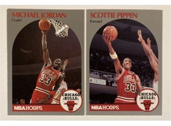 Michael Jordan & Scottie Pippen '90 NBA Hoops Cards