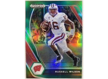 Russell Wilson 21 Panini Prizm Draft Picks Green Parallel Card