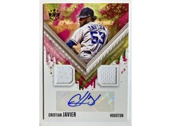 Cristian Javier '21 Diamond Kings Dual Patch SSP Autograph Card