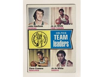 '69 Topps Celtics Team Leaders Card Feat. Jo Jo White, John Havlicek