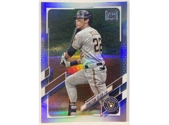 Christian Yelich '21 Topps Series 1 Blue Parallel SSP Card