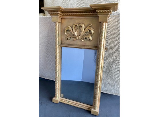 Vintage Carved Wood Mirror Painted Gold