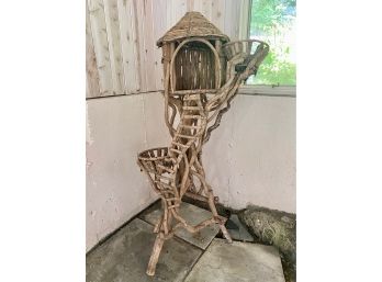 Rustic Hand Made Branch Sculpture Plant Stand