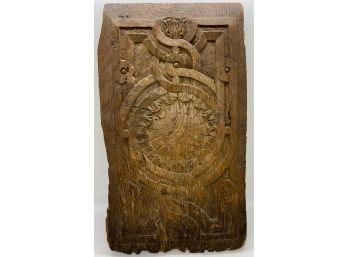 Vintage Carved Wood Wall Plaque