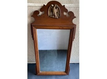 Vintage Wood Wall Mirror With Eagle