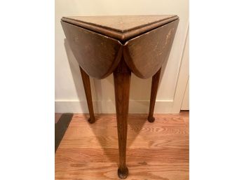 Vintage Wood Triangle Table With Drop Leaves