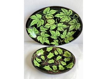Two Hand Made Ceramic Platters By Ray Golden