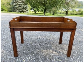 Vintage Wood Coffee Table With Handles