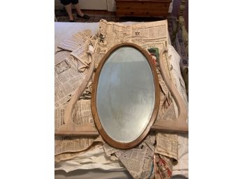 Solid Wood Oval Mirror