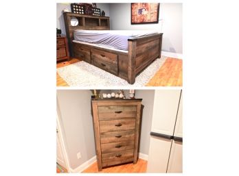 Ashley Furniture Full Size Bed And 5 Drawer Chest