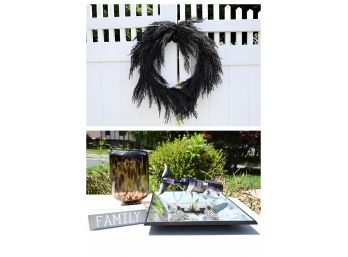 Crate And Barrel Black Pine Wreath & More