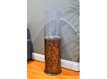 Cylindrical Mosaic Candle Stand