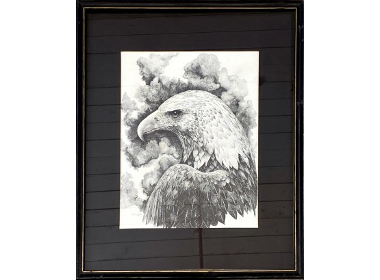 Black And White Eagle Print P.E. Gray