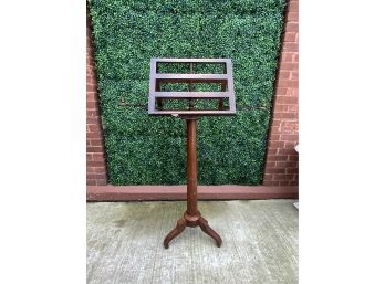 Wooden Double Sided Sloping Lectern With Brass Candle Holders