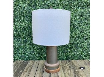 Vintage Copper Table Lamp With Drum Shade