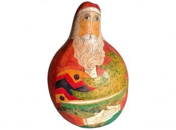 Large Painted Santa Gourd