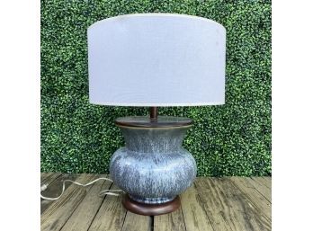Glazed Accent Lamp With Drum Shade