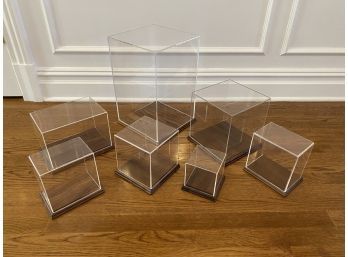 Bundle Of Acrylic Display Boxes With Hardwood Base