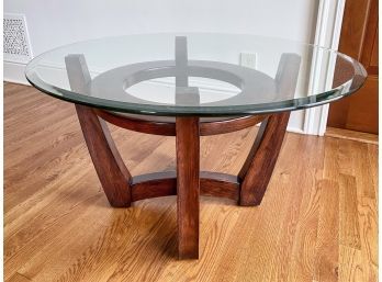 Mid-Century Modern Inspired Glass Top Side Table
