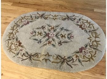 Hooked Accent Rug With Floral Details