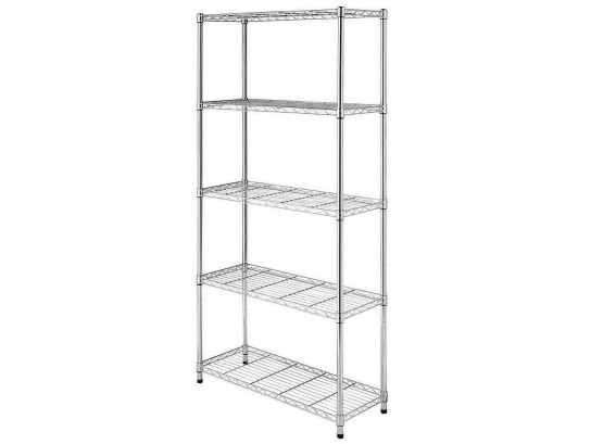 Great Metro Style Wire Rack - Chrome Finish 47' X 18' X 75' GREAT QUALITY - Clean & Ready To Go !  (2 Of 2)
