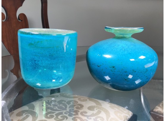 Two Fabulous Pieces Of MDINA Art Glass From MALTA - Amazing Colors And Patterns - Both Are MDINA One Is Signed