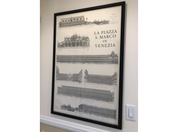 Wonderful Large Framed Poster LA PIAZZA - SAN MARCO In VENEZIA - Great Poster In Nice Matter Black Frame