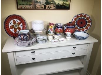 Incredible 24 Piece Mixed Lot Fine China - Italian Pottery, Crown Derby, Wedgwood, Deruta - Well Over $500