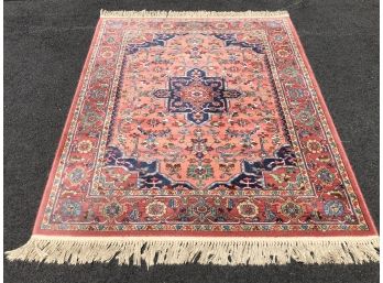 Beautiful KARASTAN Medallion Serapi - All Worsted Wool - Great Condition & Colors - Lovely Rug ( M )