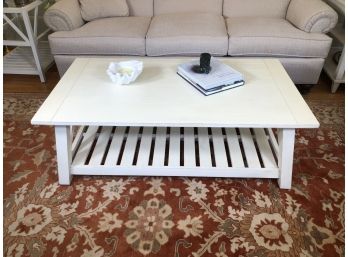 Fantastic Large White Washed ETHAN ALLEN Cocktail / Coffee Table - Beach Cottage / Country - GREAT PIECE !