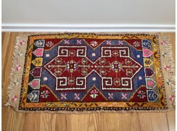 Beautiful Antique Oriental Rug - Hand Made - GREAT COLORS - Lovely Old Rug - Some Wear As Shown