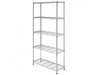 Great Metro Style Wire Rack - Chrome Finish 47' X 18' X 75' GREAT QUALITY - Clean & Ready To Go !  (1 Of 2)