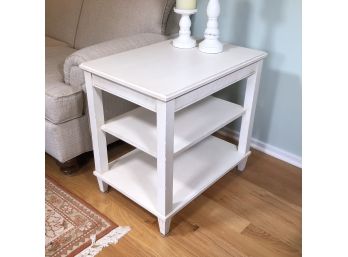 Fantastic Country Swedish Style Grayish White End Stand By Ethan Allen - Super Look - GREAT PAINT !