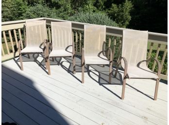 Very Nice Lot Of Four (4) Patio Chairs - Very Nice Condition - No Damage Or Issues - SUMMER IS HERE !
