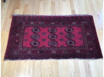 Beautiful Vintage Oriental Rug - Hand Woven - Amazing DEEP Red Color - Very Nice Old Rug - Great Condition